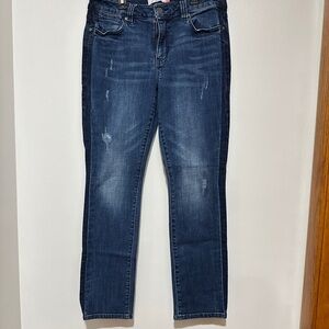 CAbi Dark Blue Straight High Jeans